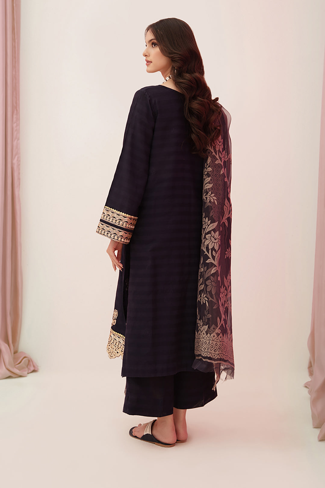 Zellbury | Unstitched 3 Piece Lawn | Embroidered Shirt Shalwar Dupatta - 0355 -  Zellbury Women Luxury Unstitch -  House of Maryam