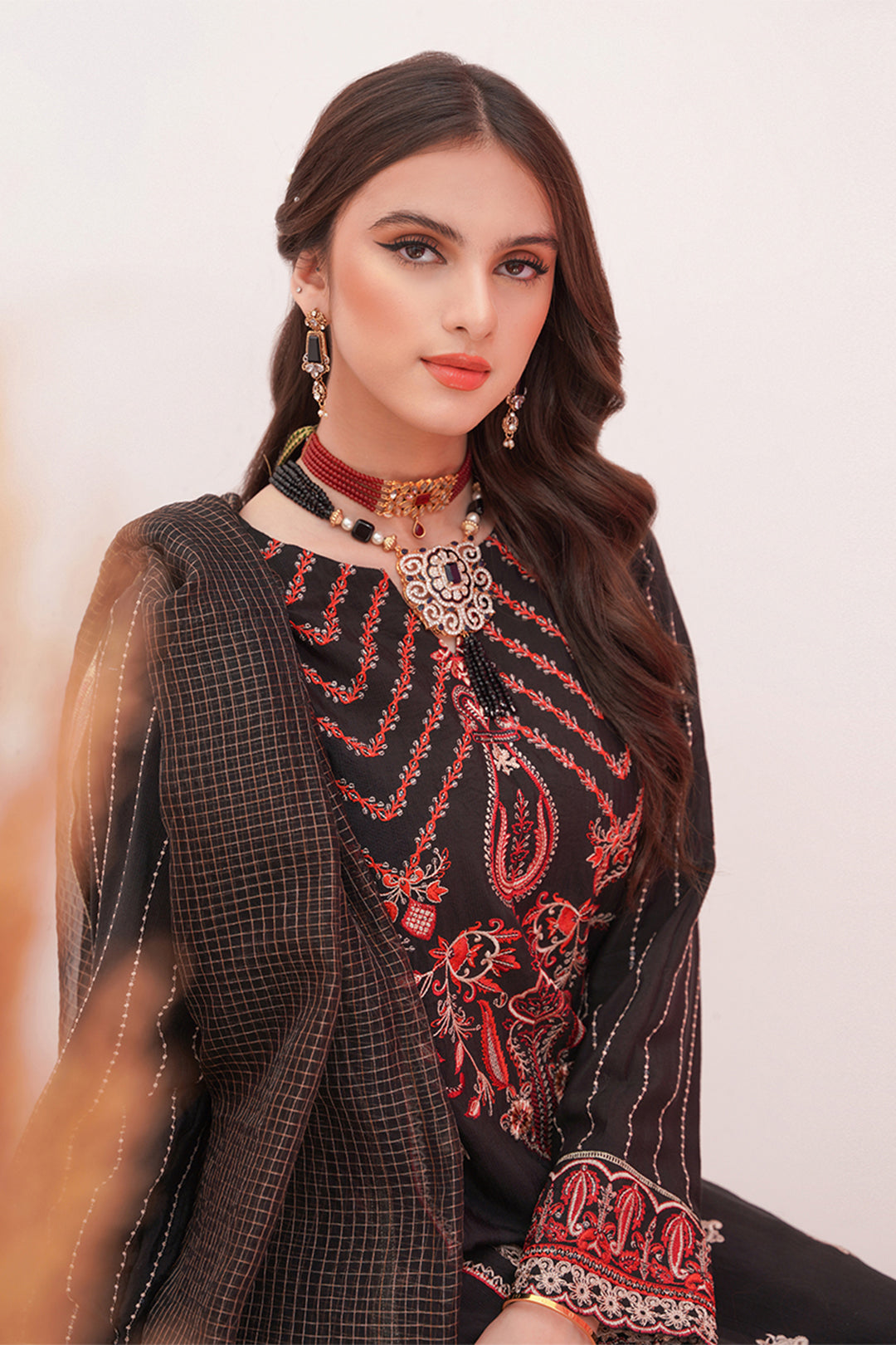 Zellbury | Unstitched 3 Piece Raw Silk | Embroidered Shirt Shalwar Dupatta - 0357 -  Zellbury Women Luxury Unstitch - Original Designer Dress - House of Maryam