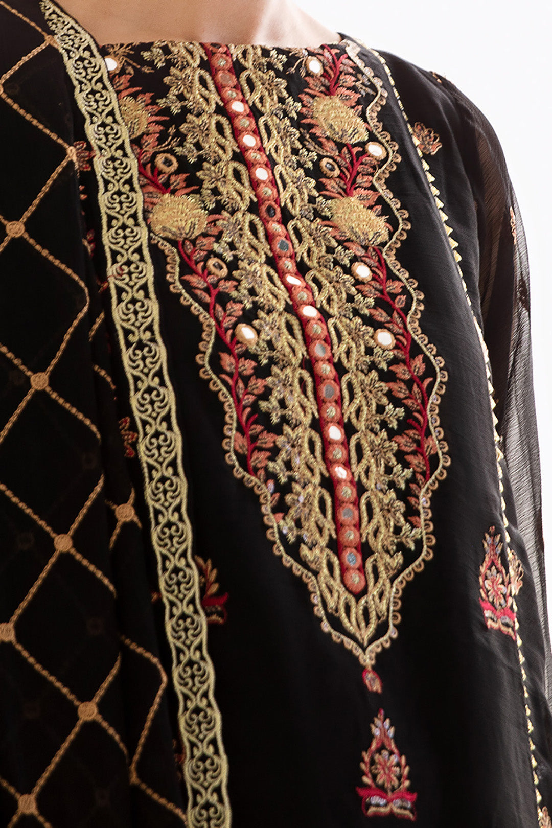 Zellbury | Unstitched 3 Piece Chiffon | Embroidered Shirt Shalwar Dupatta - 0293 -  Zellbury Women Luxury Unstitch - Original Designer Dress - House of Maryam