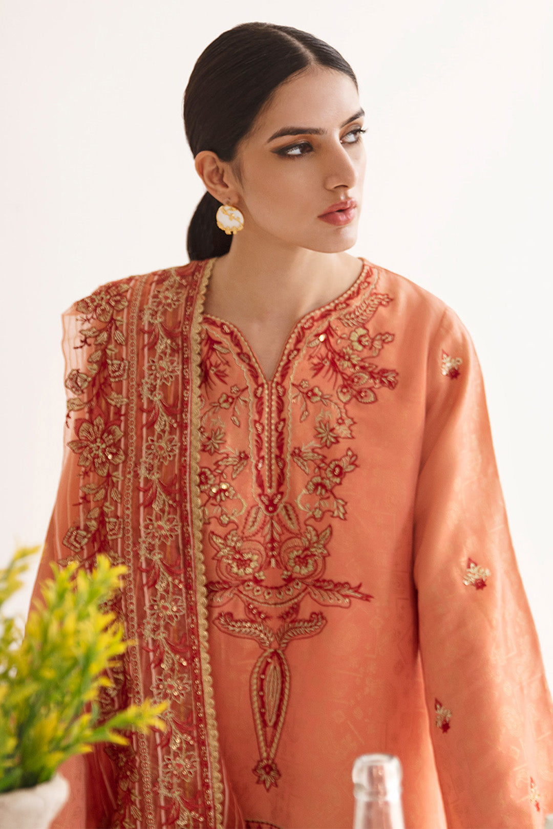Zellbury | Unstitched 3 Piece Jacquard | Embroidered Shirt Shalwar Dupatta - 0296 -  Zellbury Women Luxury Unstitch - Original Designer Dress - House of Maryam