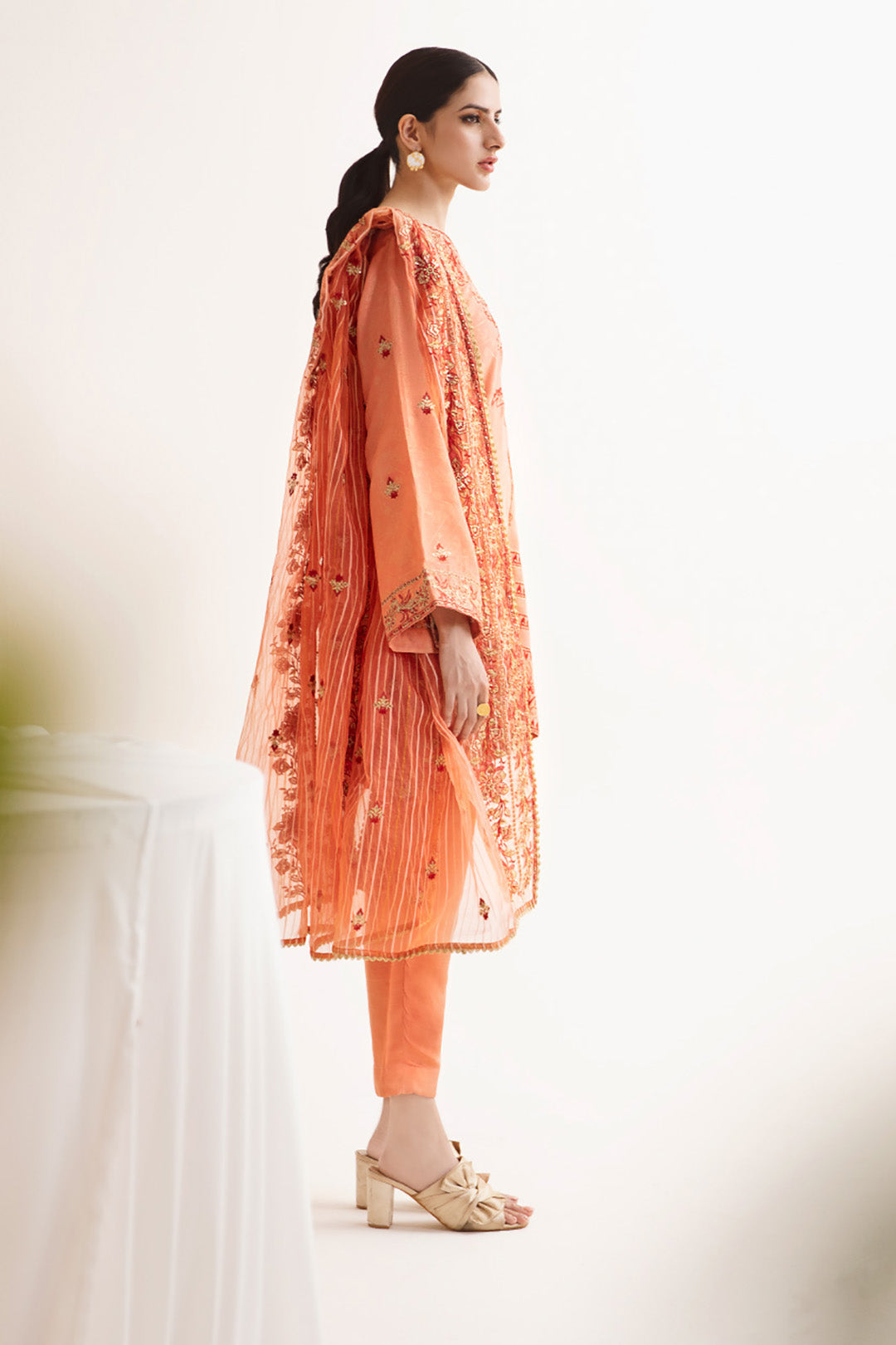 Zellbury | Unstitched 3 Piece Jacquard | Embroidered Shirt Shalwar Dupatta - 0296