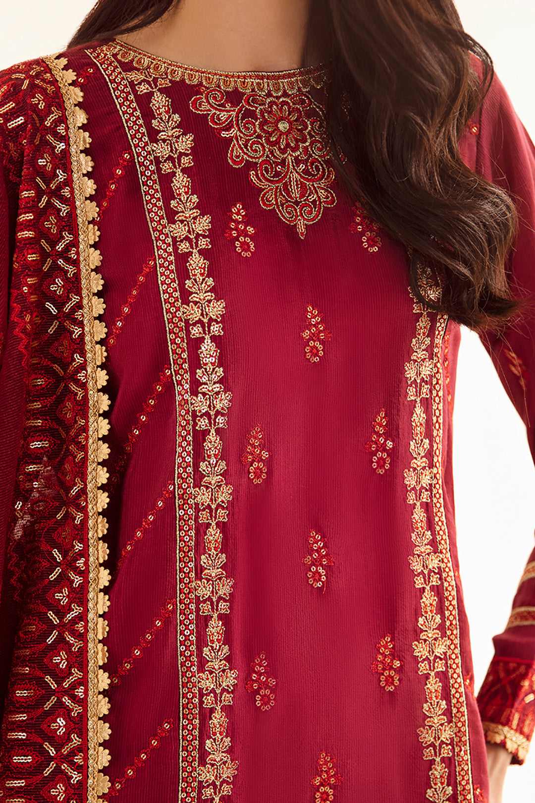 Zellbury | Unstitched 3 Piece Raw Silk | Embroidered Shirt Shalwar Dupatta - 0297 -  Zellbury Women Luxury Unstitch - Original Designer Dress - House of Maryam