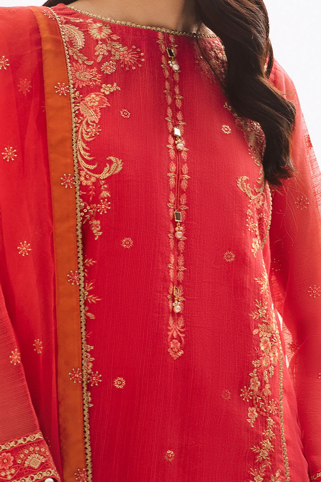 Zellbury | Unstitched 3 Piece Organza | Embroidered Shirt Shalwar Dupatta - 0303 -  Zellbury Women Luxury Unstitch - Original Designer Dress - House of Maryam