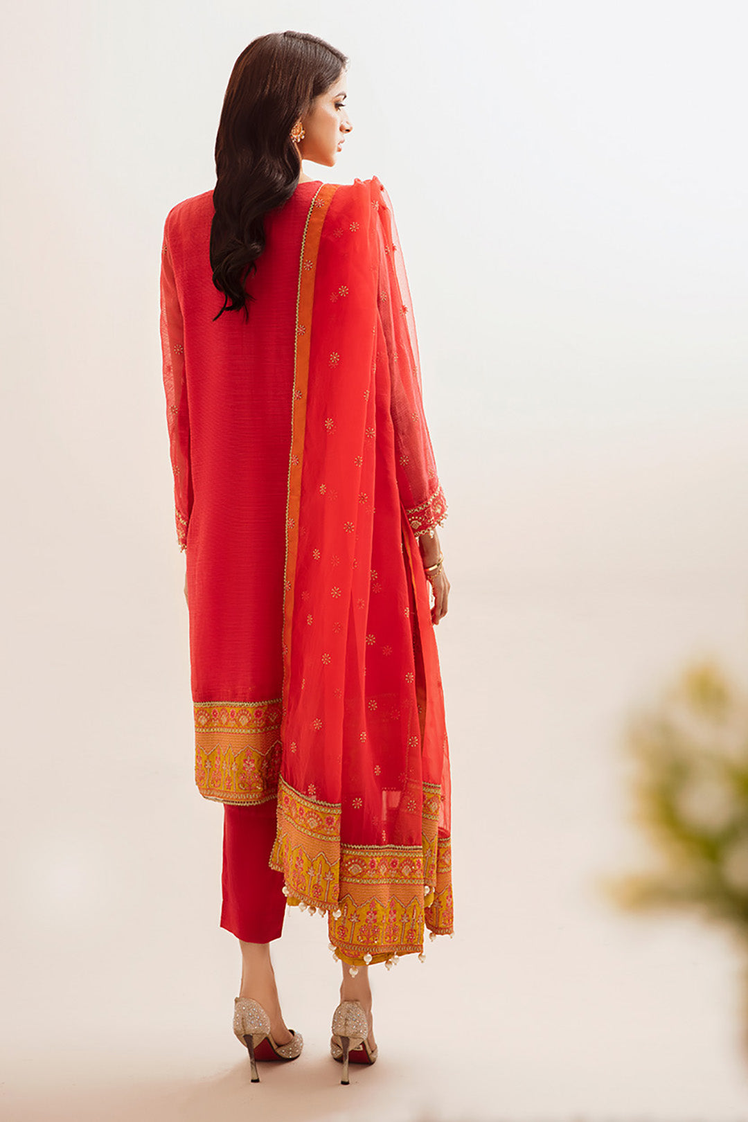 Zellbury | Unstitched 3 Piece Organza | Embroidered Shirt Shalwar Dupatta - 0303 -  Zellbury Women Luxury Unstitch - Original Designer Dress - House of Maryam