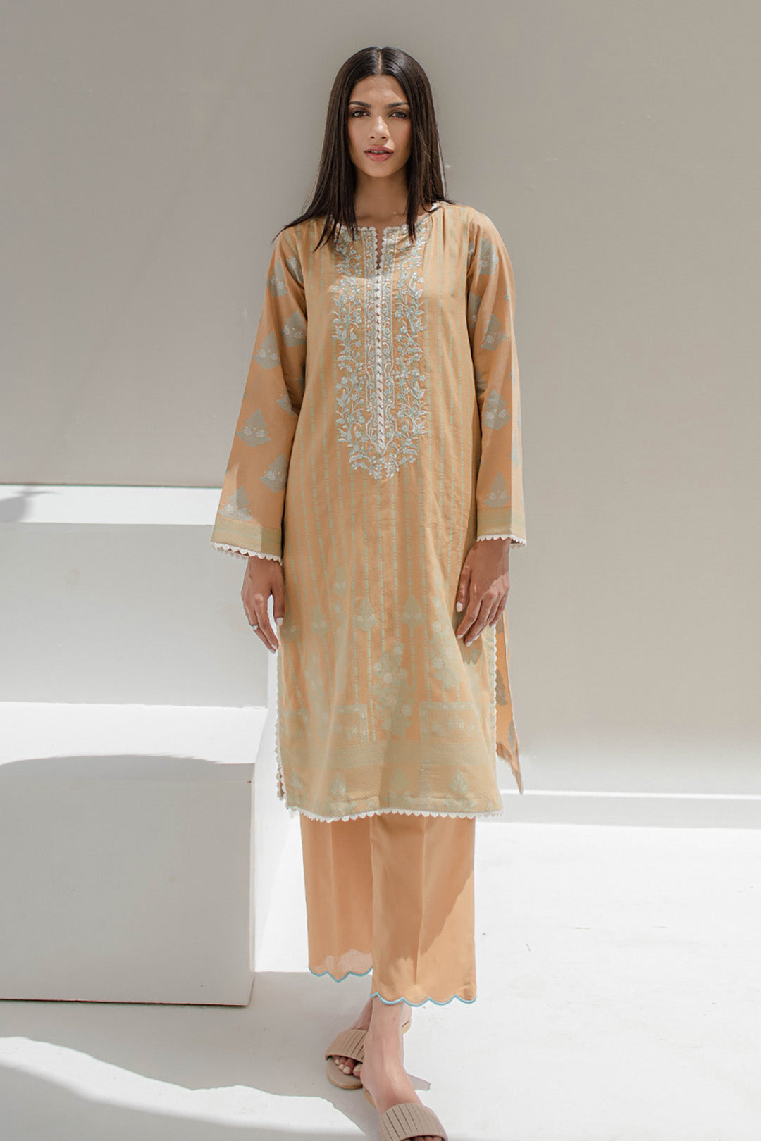 Zellbury | Unstitched 3 Piece Jacquard | Embroidered Shirt Shalwar - 0617