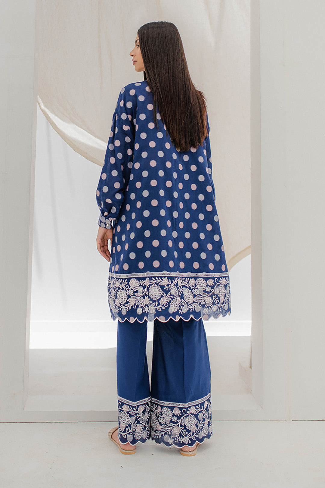 Zellbury | Unstitched 2 Piece Blue | Embroidered Shirt Shalwar - 0672 -  Zellbury Women Signature Unstitched - Original Designer Dress - House of Maryam