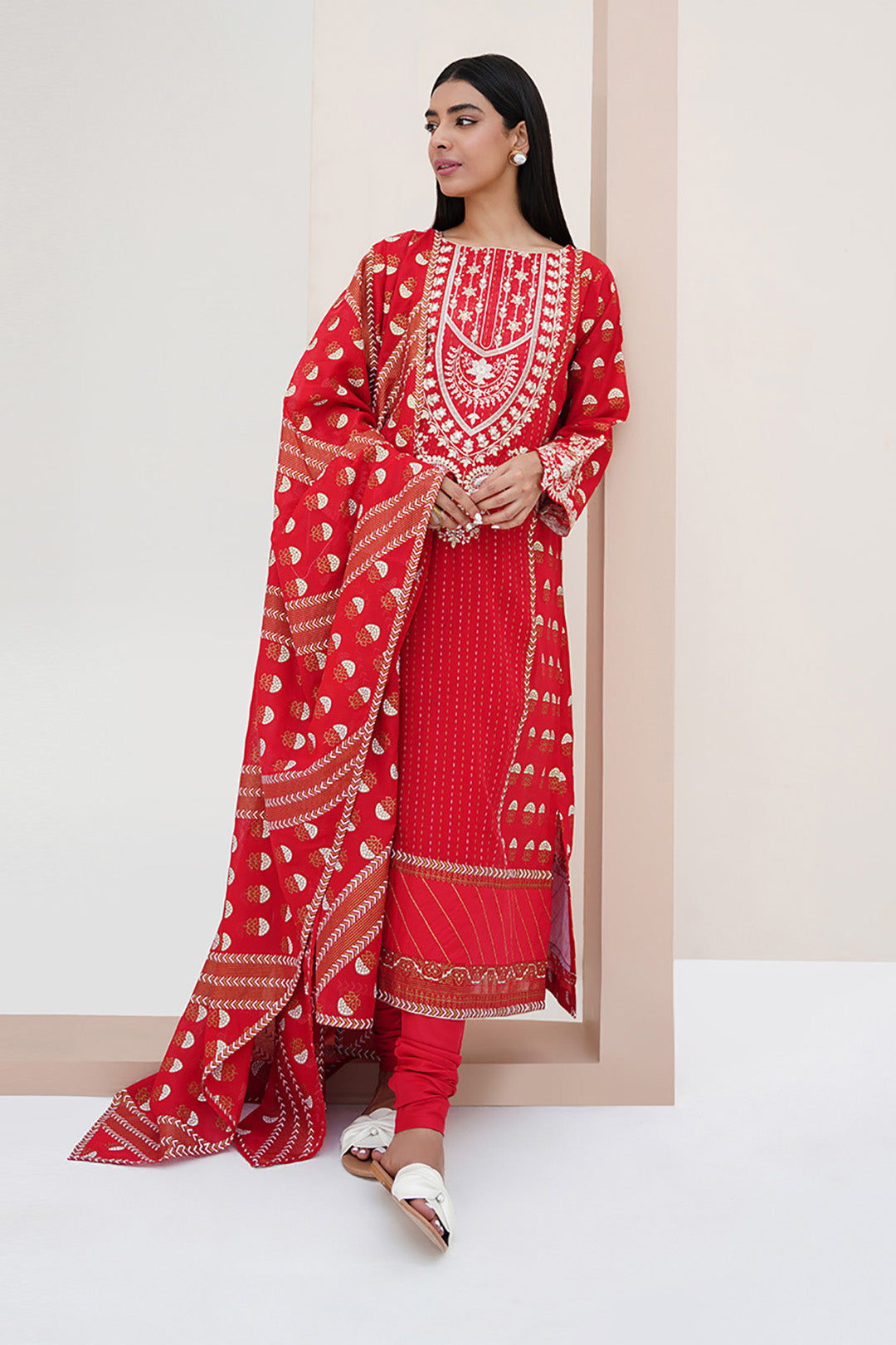 Zellbury | Unstitched 3 Piece Lawn | Embroidered Shirt Shalwar Dupatta - 0195 -  Zellbury Women Signature Unstitched - Original Designer Dress - House of Maryam