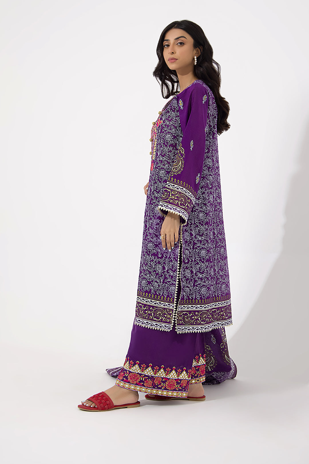 Zellbury | Unstitched 3 Piece Lawn | Embroidered Shirt Shalwar Dupatta - 0196 -  Zellbury Women Signature Unstitched - Original Designer Dress - House of Maryam