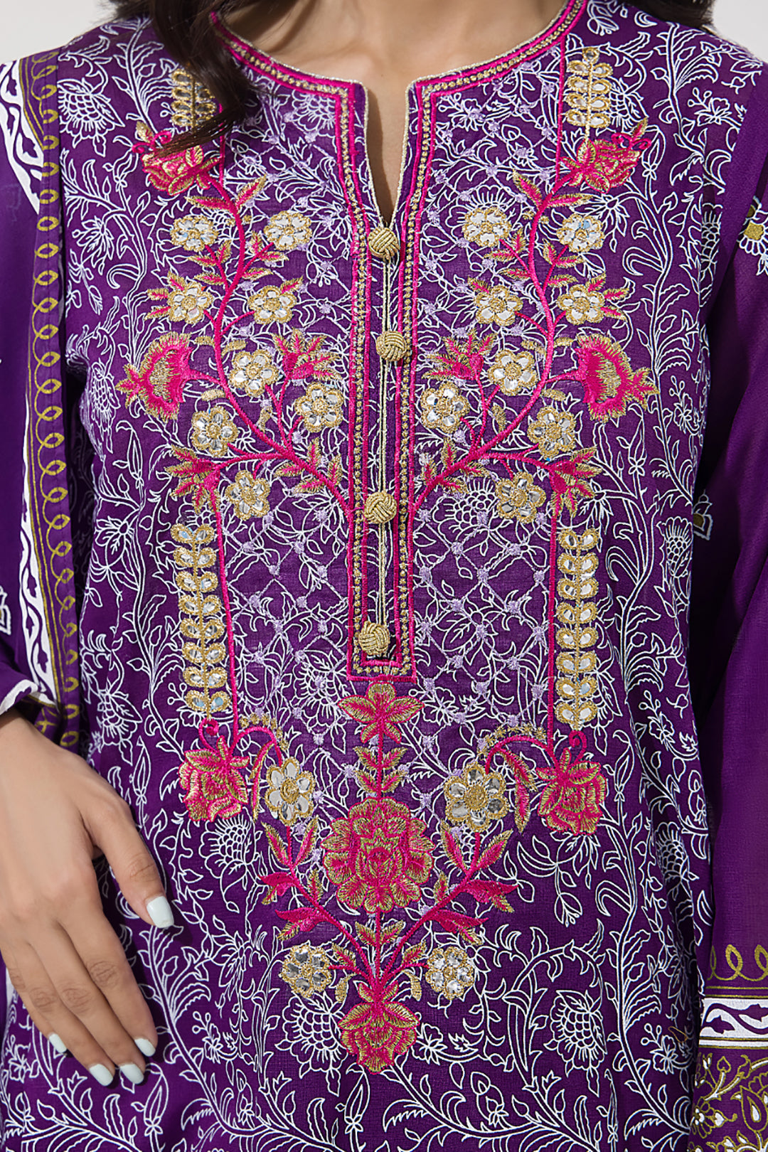 Zellbury | Unstitched 3 Piece Lawn | Embroidered Shirt Shalwar Dupatta - 0196 -  Zellbury Women Signature Unstitched - Original Designer Dress - House of Maryam