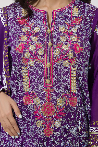 Zellbury | Unstitched 3 Piece Lawn | Embroidered Shirt Shalwar Dupatta - 0196 -  Zellbury Women Signature Unstitched - Original Designer Dress - House of Maryam