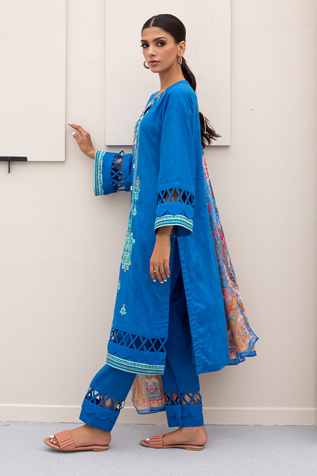 Zellbury | Unstitched 3 Piece Jacquard | Embroidered Shirt Shalwar Dupatta - 0435