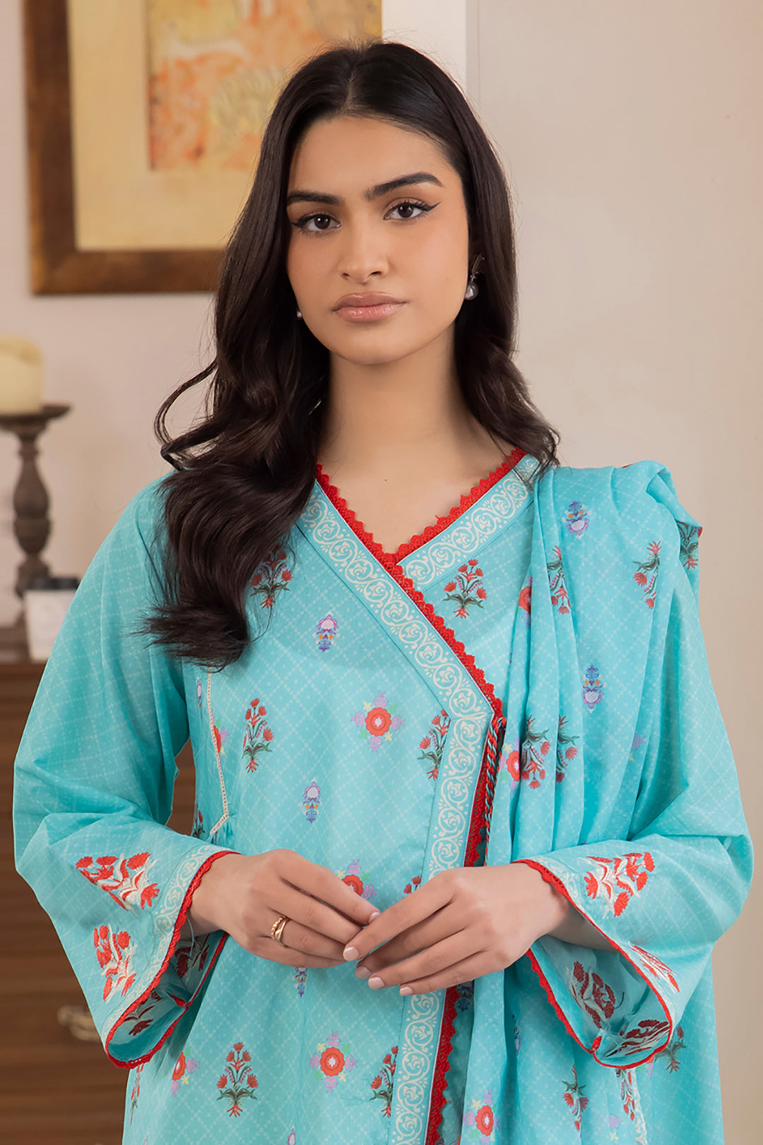 Zellbury | Unstitched 2 Piece Blue | Embroidered Shirt Dupatta - 1023 -  Zellbury Women Essential Unstitched - Original Designer Dress - House of Maryam