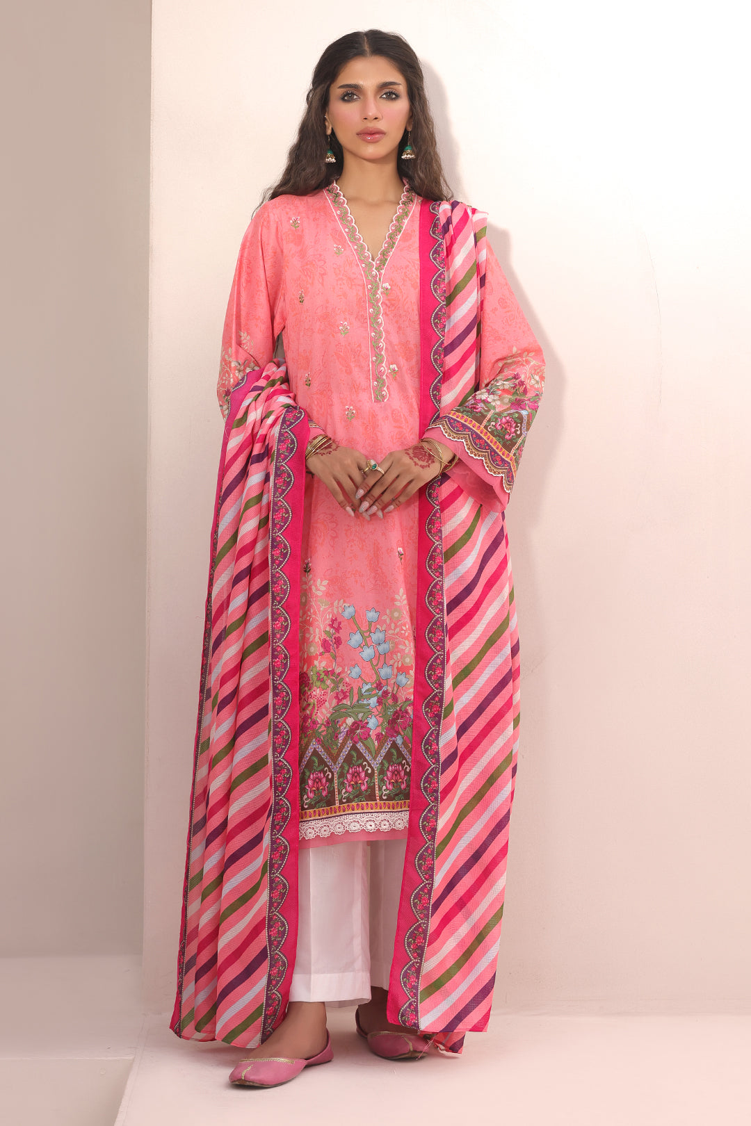 Zellbury | Unstitched 2 Piece Lawn | Embroidered Shirt Dupatta - 1658