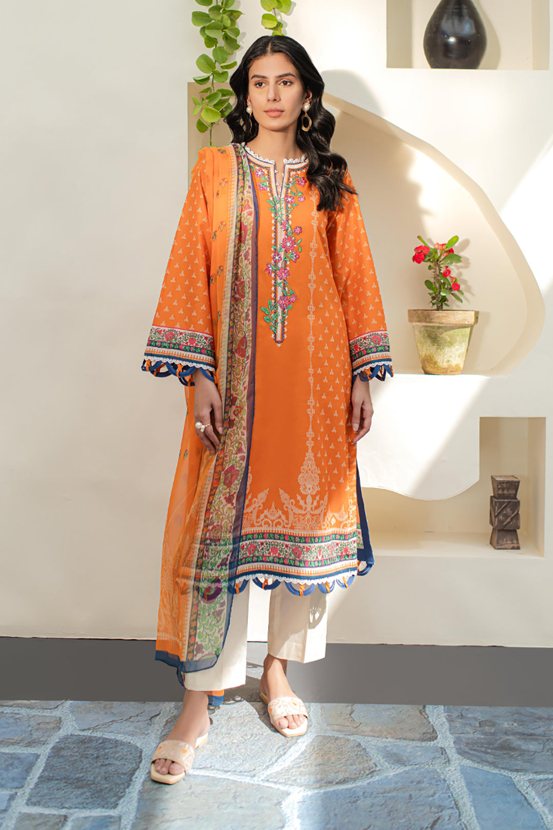 Zellbury | Unstitched 2 Piece Lawn | Embroidered Shirt Dupatta - 1661 -  Zellbury Women Essential Unstitched - Original Designer Dress - House of Maryam