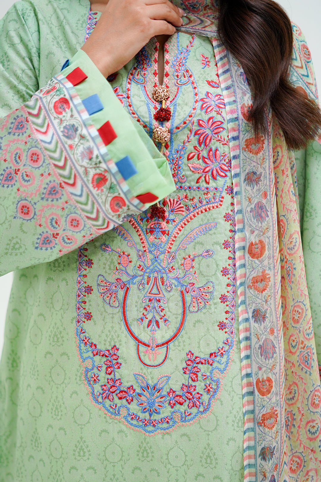 Zellbury | Unstitched 2 Piece Lawn | Embroidered Shirt Dupatta - 1715