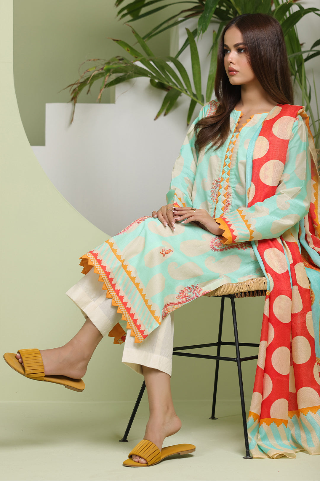 Zellbury | Unstitched 2 Piece Lawn | Embroidered Shirt Dupatta - 1716