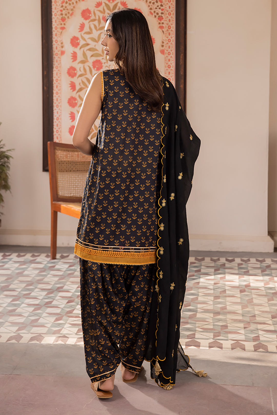 Zellbury | Unstitched 3 Piece Lawn | Embroidered Shirt Shalwar Dupatta - 1107 -  Zellbury Women Essential Unstitched - Original Designer Dress - House of Maryam