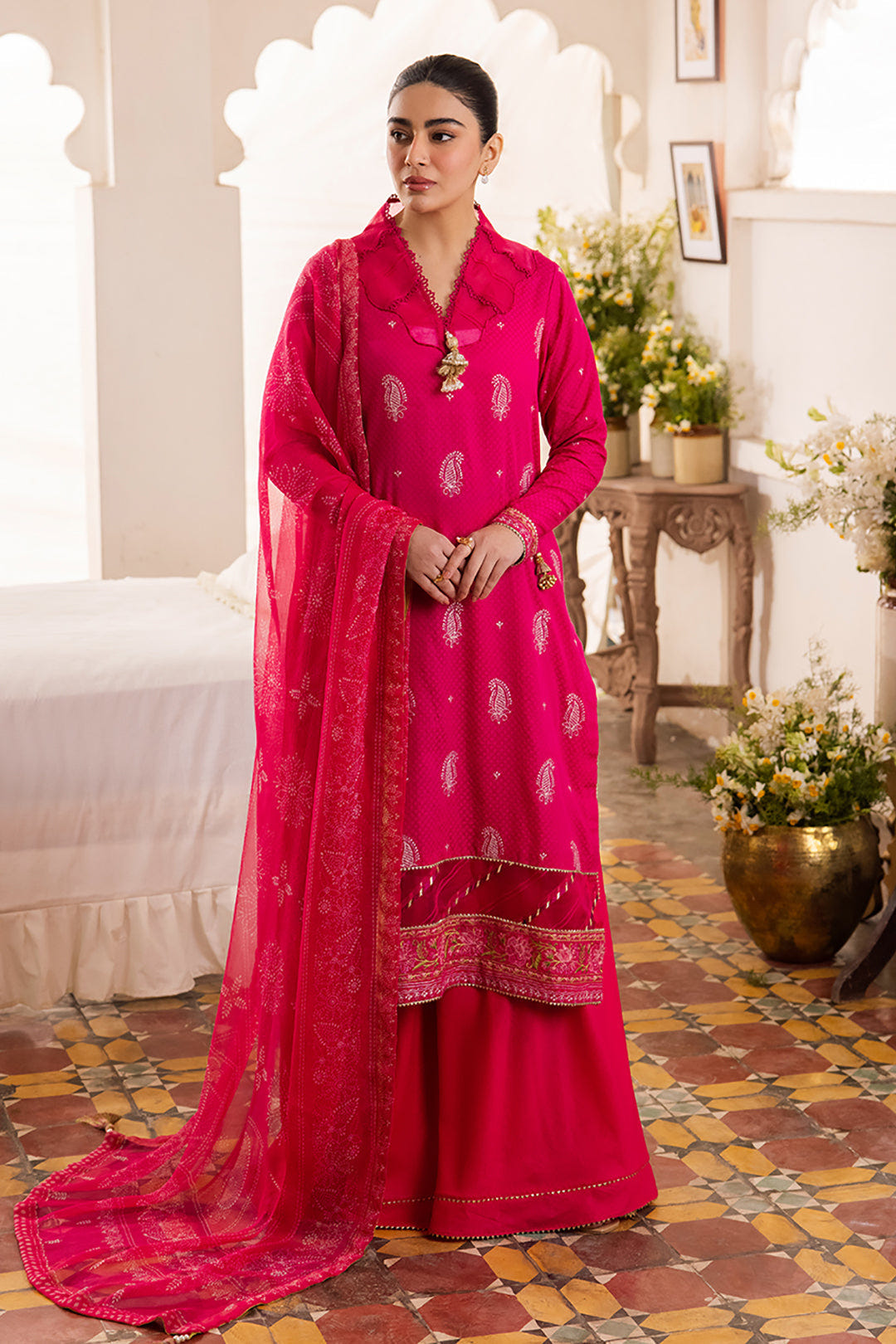 Zellbury | Unstitched 3 Piece Jacquard | Embroidered Shirt Shalwar Dupatta - 1118 -  Zellbury Women Essential Unstitched - Original Designer Dress - House of Maryam