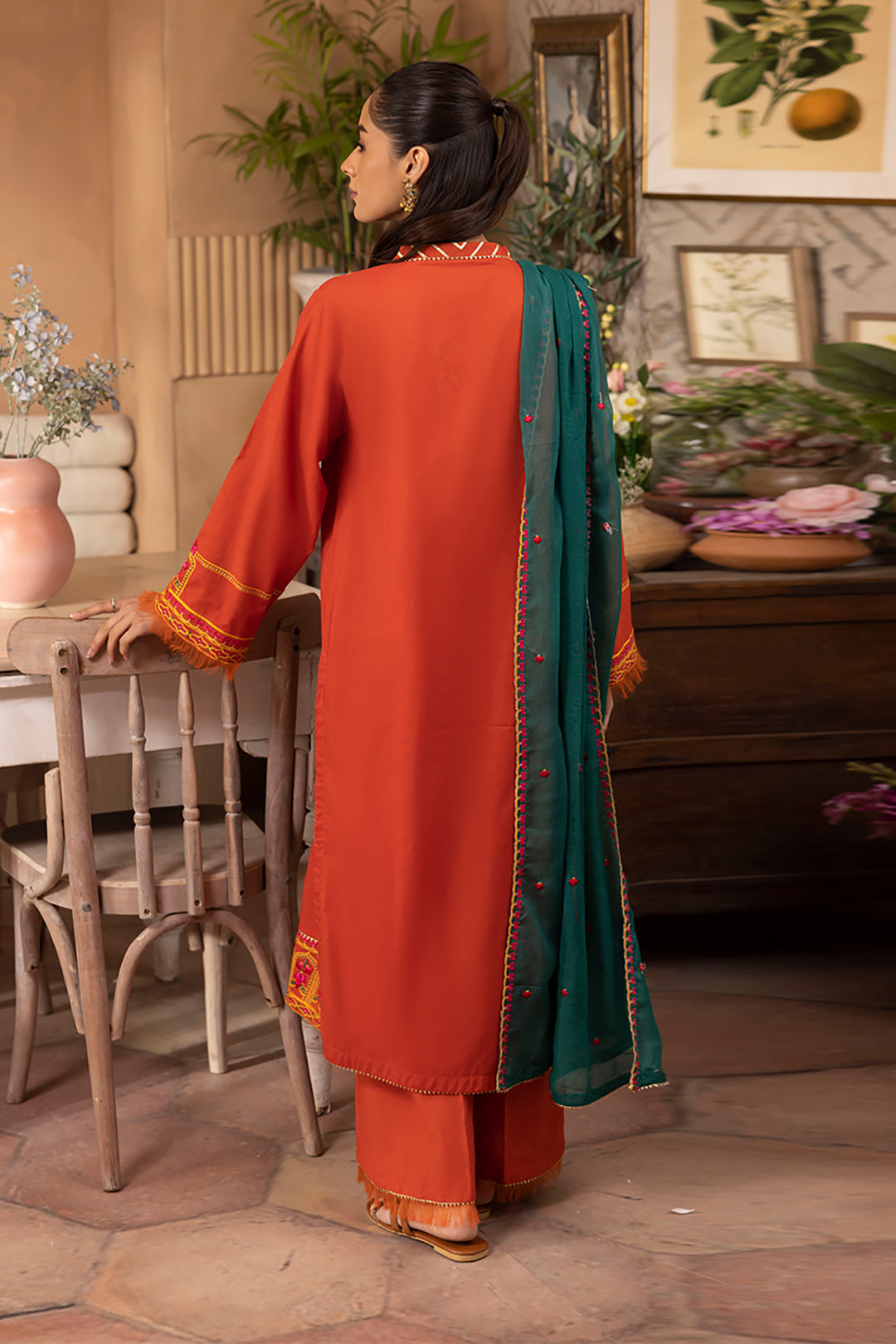 Zellbury | Unstitched 3 Piece Red | Embroidered Shirt Shalwar Dupatta - 1136 -  Zellbury Women Signature Unstitched - Original Designer Dress - House of Maryam
