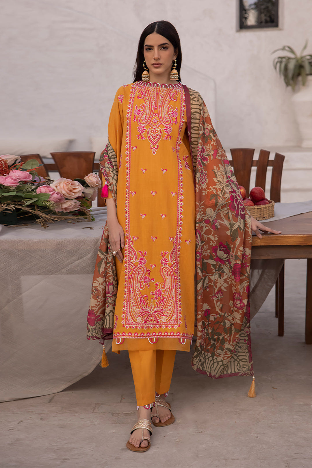 Zellbury | Unstitched 3 Piece Cambric | Embroidered Shirt Shalwar Dupatta - 1142 -  Zellbury Women Signature Unstitched - Original Designer Dress - House of Maryam
