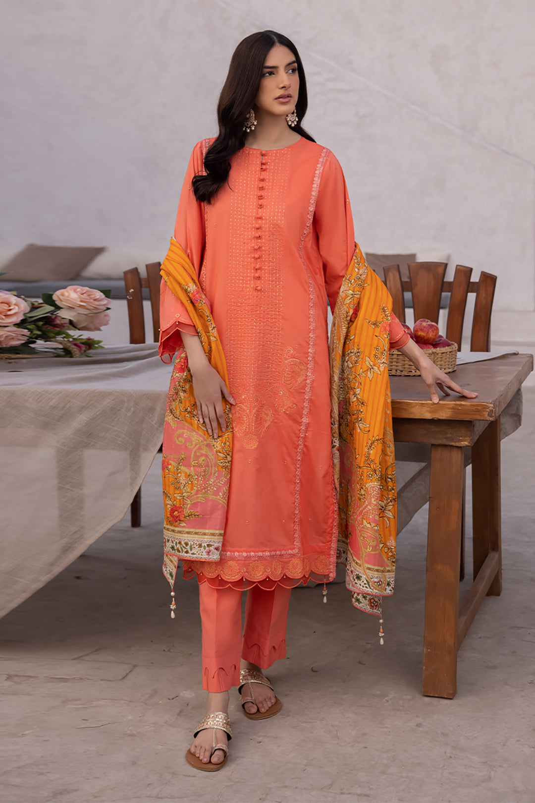 Zellbury | Unstitched 3 Piece Cambric | Embroidered Shirt Shalwar Dupatta - 1143 -  Zellbury Women Signature Unstitched - Original Designer Dress - House of Maryam