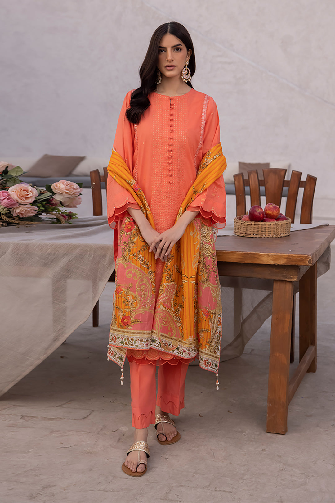 Zellbury | Unstitched 3 Piece Cambric | Embroidered Shirt Shalwar Dupatta - 1143