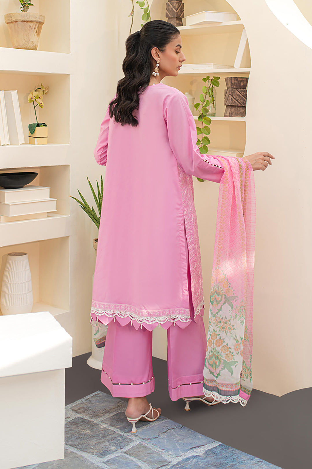 Zellbury | Unstitched 3 Piece Lawn | Embroidered Shirt Shalwar Dupatta - 1260 -  Zellbury Women Essential Unstitched - Original Designer Dress - House of Maryam