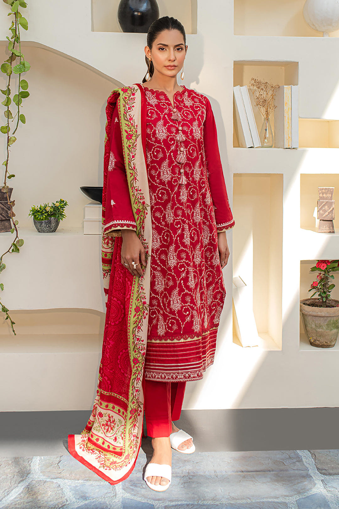 Zellbury | Unstitched 3 Piece Lawn | Embroidered Shirt Shalwar Dupatta - 1262 -  Zellbury Women Essential Unstitched - Original Designer Dress - House of Maryam