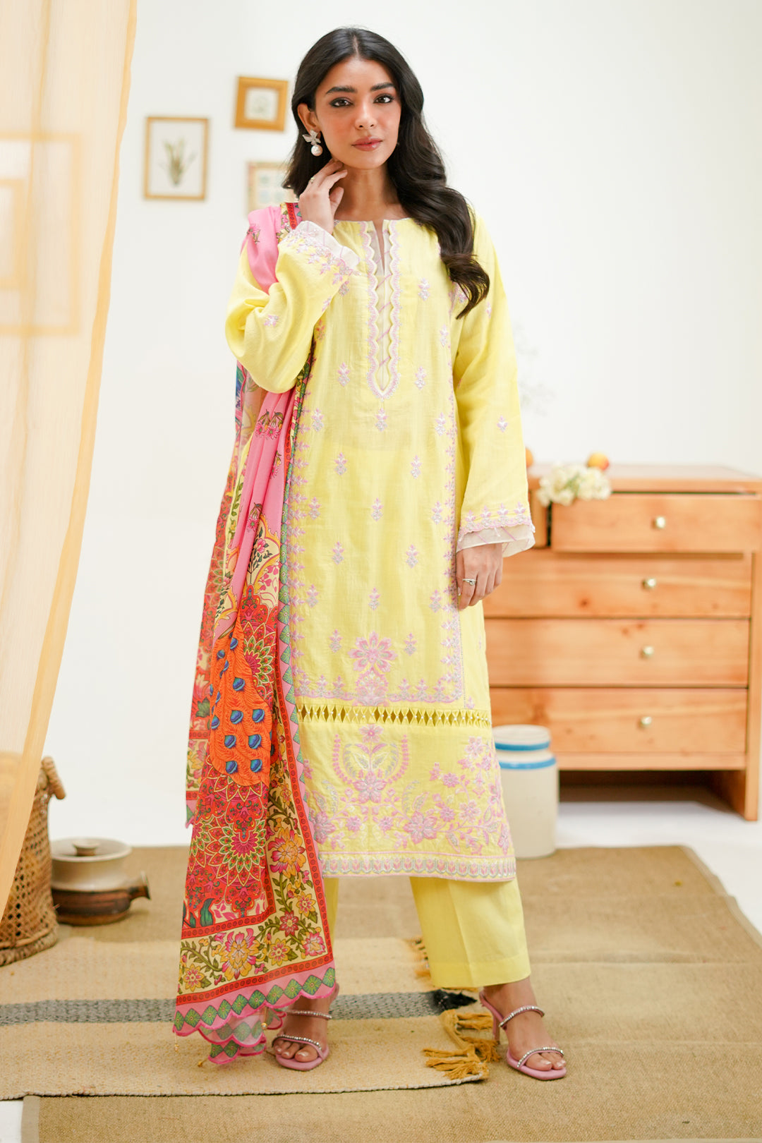 Zellbury | Unstitched 3 Piece Lawn | Embroidered Shirt Shalwar Dupatta - 1266 -  Zellbury Women Signature Unstitched - Original Designer Dress - House of Maryam