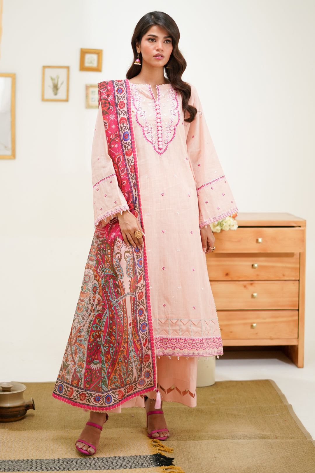 Zellbury | Unstitched 3 Piece Lawn | Embroidered Shirt Shalwar Dupatta - 1267 -  Zellbury Women Signature Unstitched - Original Designer Dress - House of Maryam