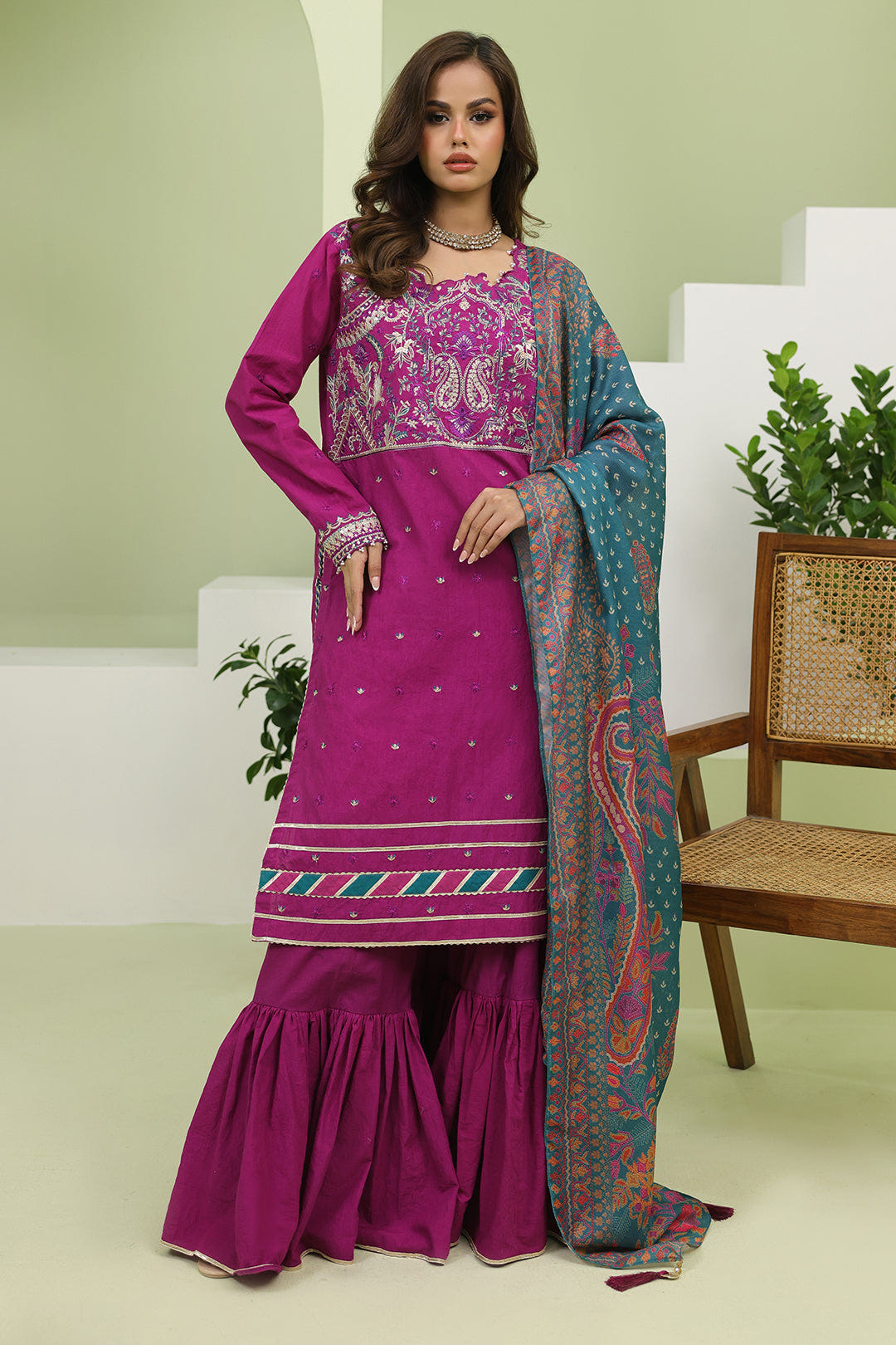 Zellbury | Unstitched 3 Piece Cambric | Embroidered Shirt Shalwar Dupatta - 1269 -  Zellbury Women Signature Unstitched - Original Designer Dress - House of Maryam