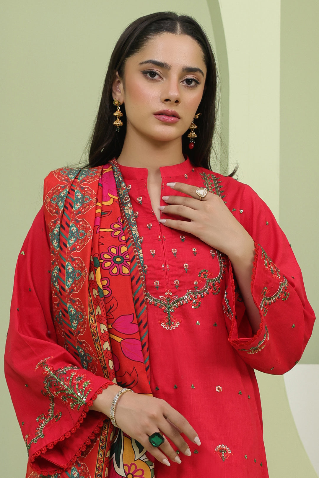 Zellbury | Unstitched 3 Piece Slub | Embroidered Shirt Shalwar Dupatta - 1272 -  Zellbury Women Signature Unstitched -  House of Maryam