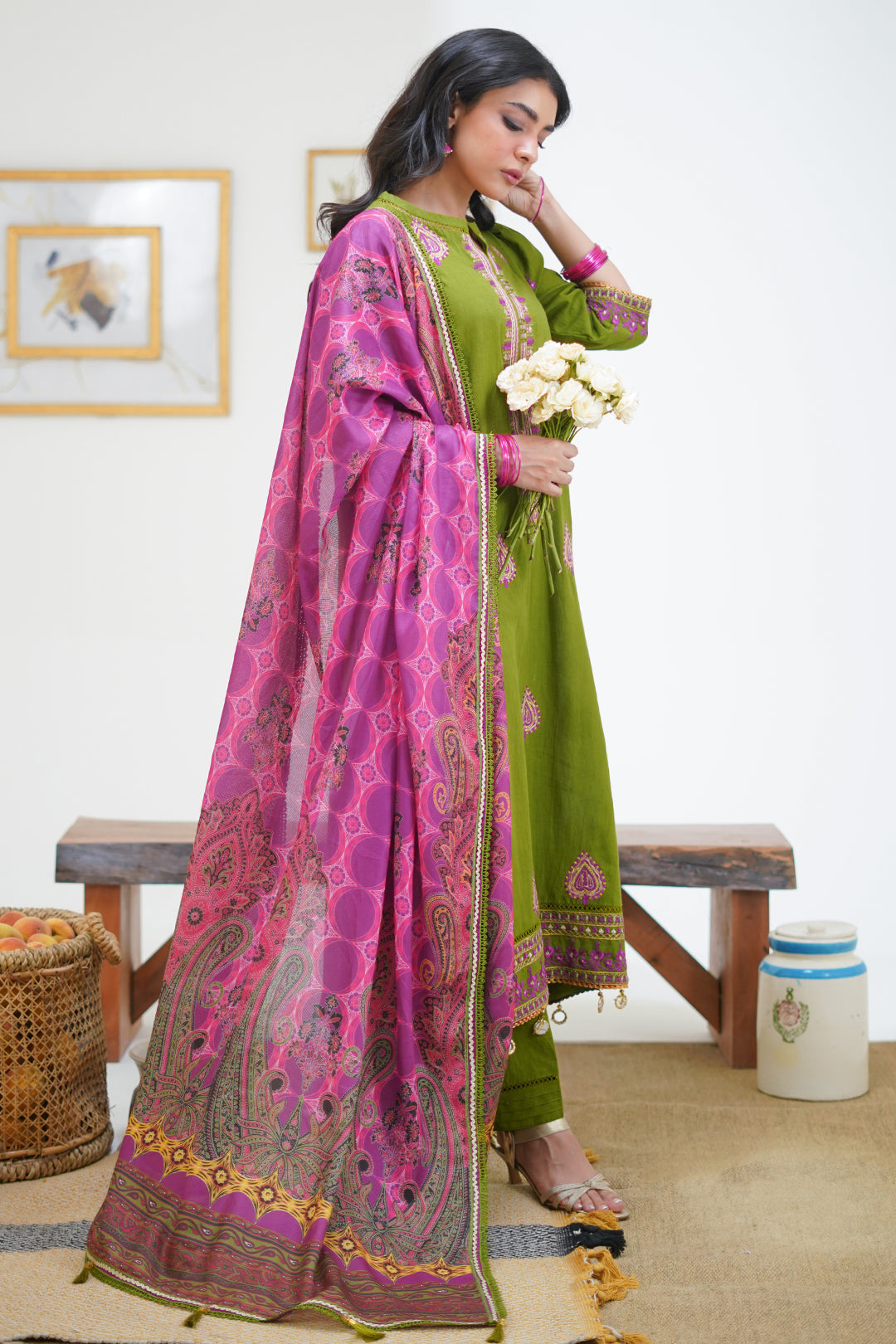 Zellbury | Unstitched 3 Piece Lawn | Embroidered Shirt Shalwar Dupatta - 1273