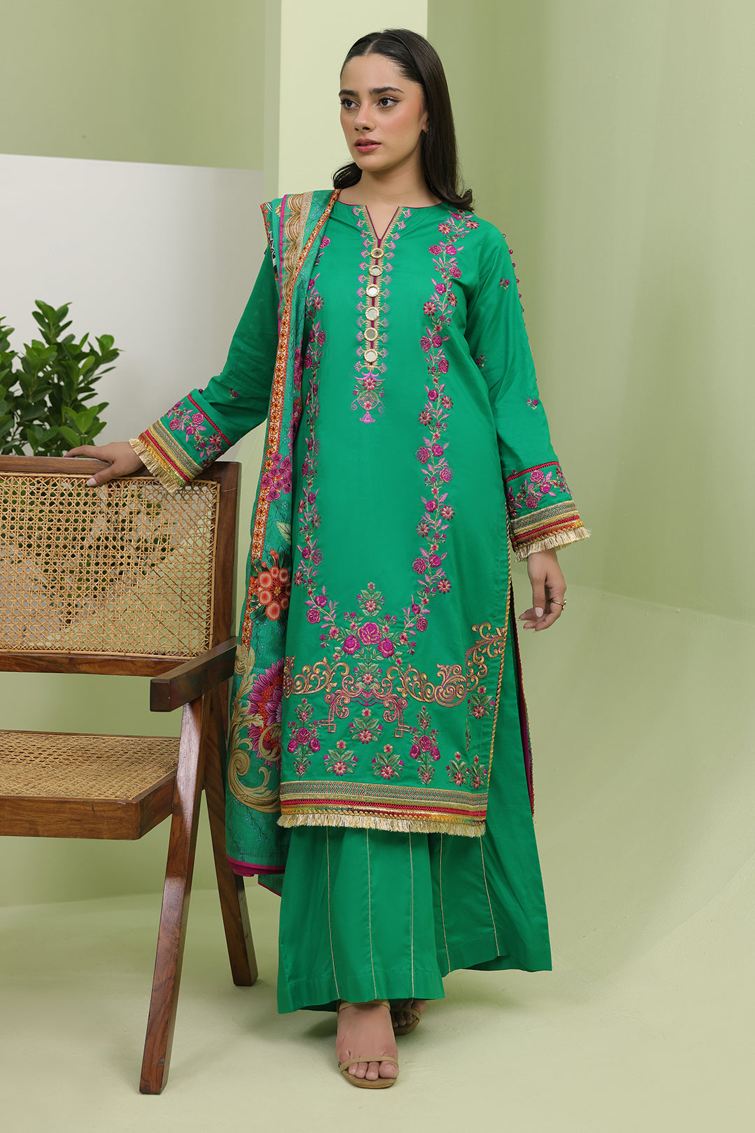 Zellbury | Unstitched 3 Piece Slub | Embroidered Shirt Shalwar Dupatta - 1283 -  Zellbury Women Signature Unstitched - Original Designer Dress - House of Maryam