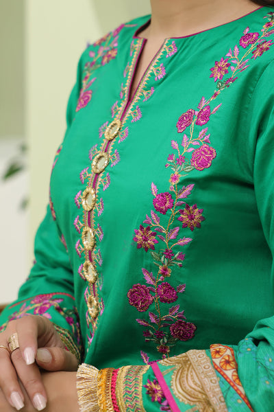 Zellbury | Unstitched 3 Piece Slub | Embroidered Shirt Shalwar Dupatta - 1283 -  Zellbury Women Signature Unstitched - Original Designer Dress - House of Maryam