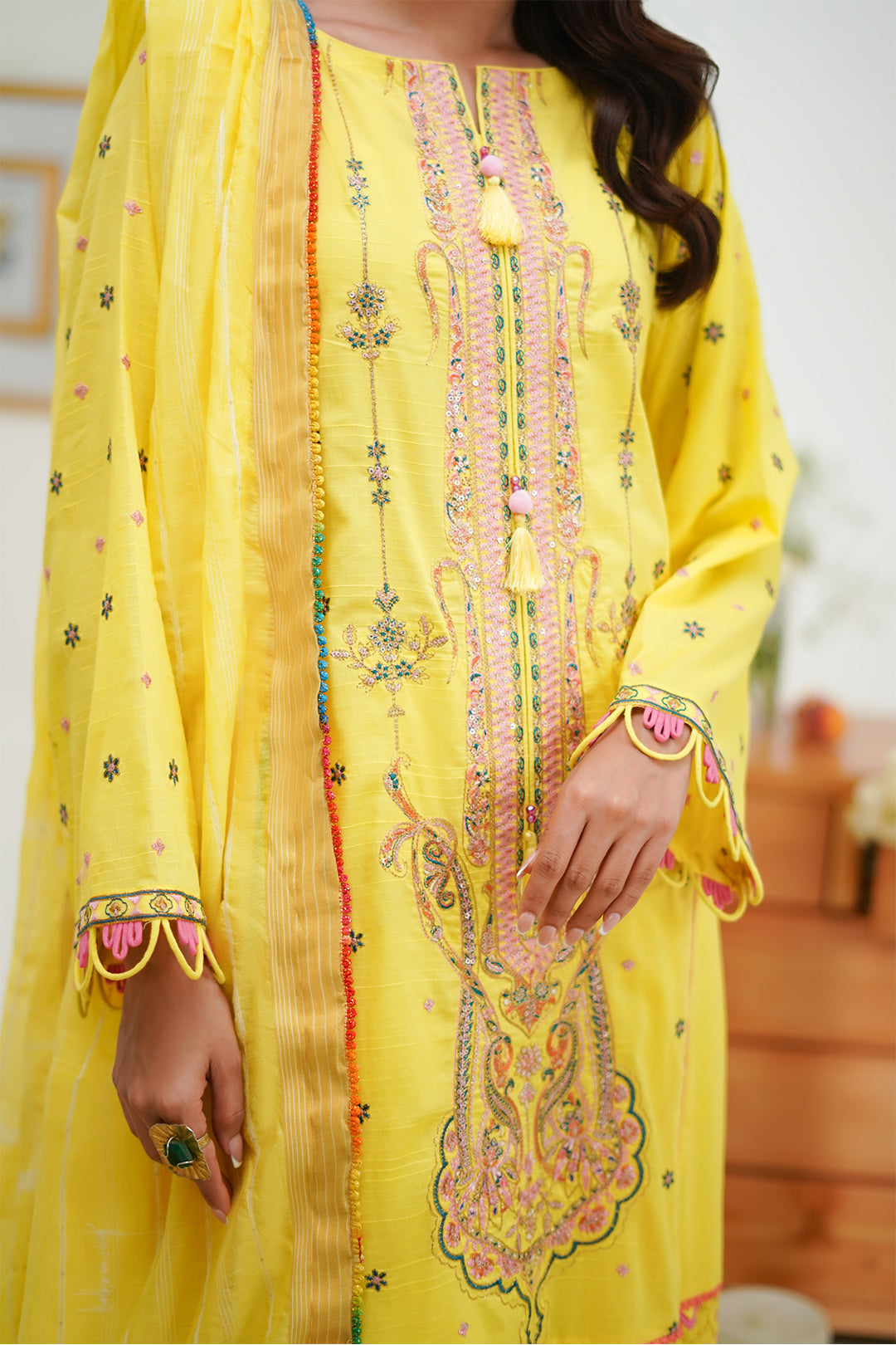 Zellbury | Unstitched 3 Piece Lawn | Embroidered Shirt Shalwar Dupatta - 1285 -  Zellbury Women Signature Unstitched - Original Designer Dress - House of Maryam