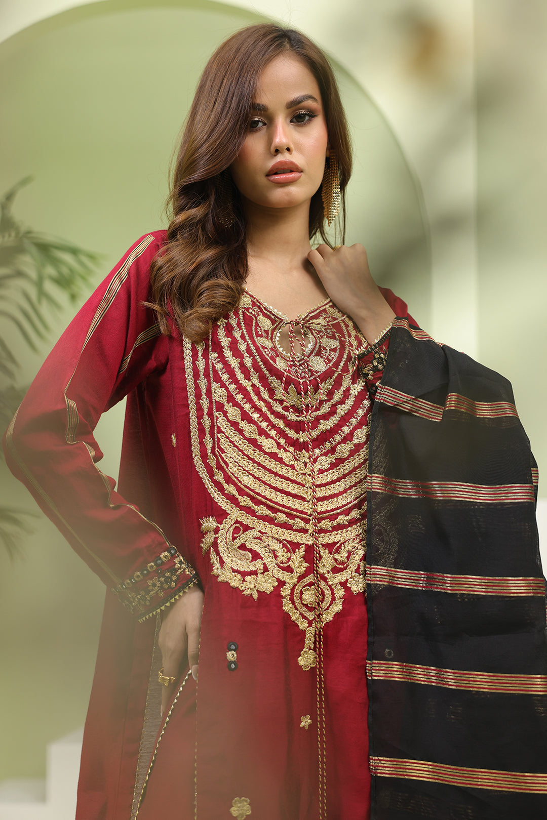 Zellbury | Unstitched 3 Piece Yarn | Embroidered Shirt Shalwar Dupatta - 1294