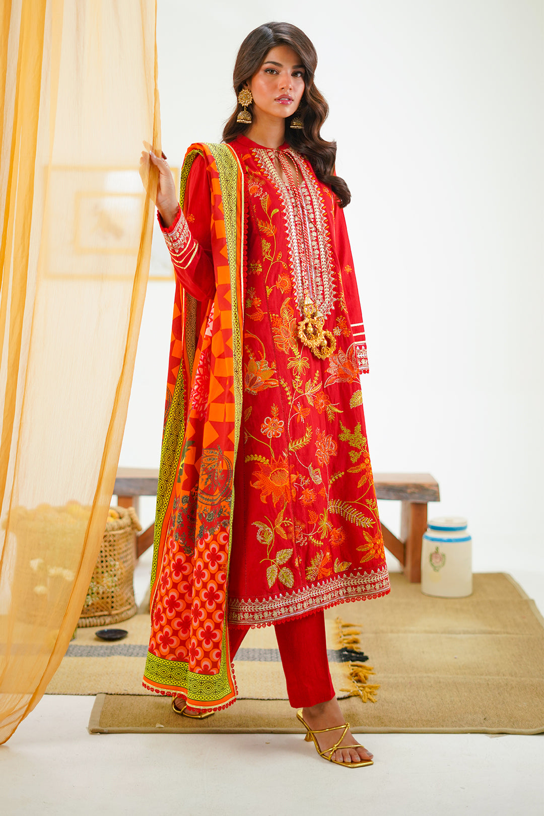 Zellbury | Unstitched 3 Piece Lawn | Embroidered Shirt Shalwar Dupatta - 1295 -  Zellbury Women Signature Unstitched - Original Designer Dress - House of Maryam