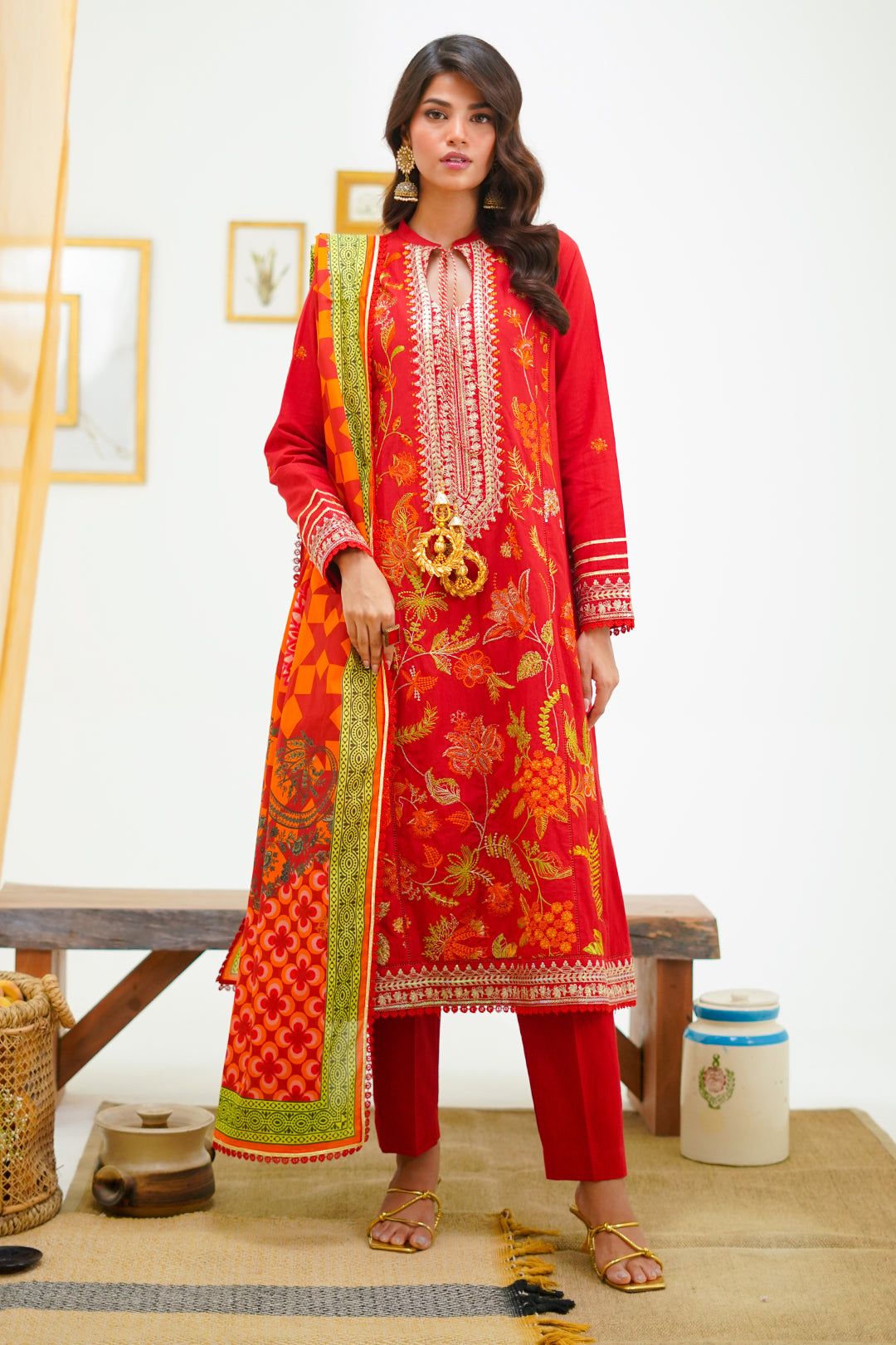 Zellbury | Unstitched 3 Piece Lawn | Embroidered Shirt Shalwar Dupatta - 1295 -  Zellbury Women Signature Unstitched - Original Designer Dress - House of Maryam