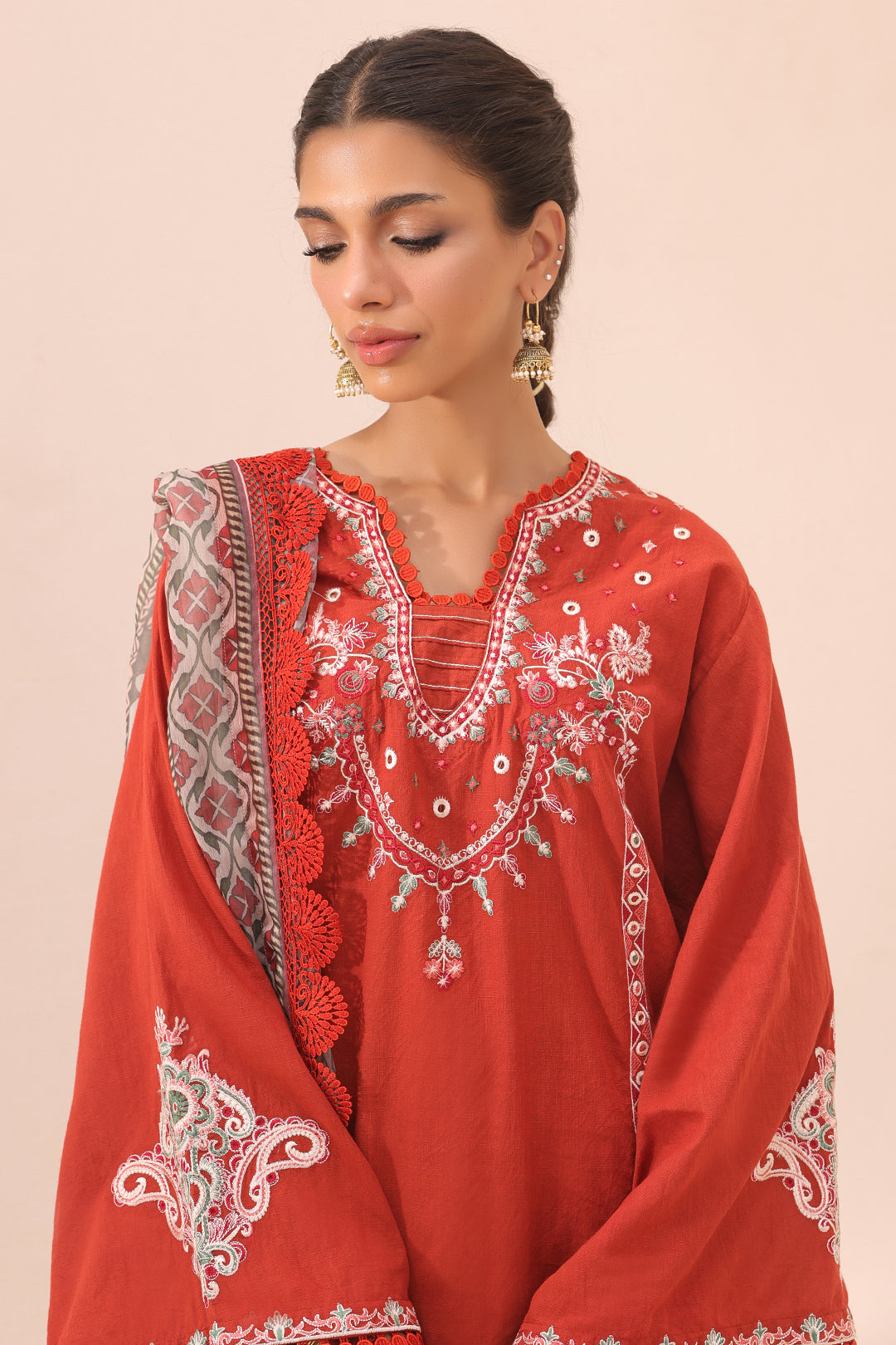 Zellbury | Unstitched 3 Piece Cambric | Embroidered Shirt Shalwar Dupatta - 1544 -  Zellbury Women Signature Unstitched - Original Designer Dress - House of Maryam