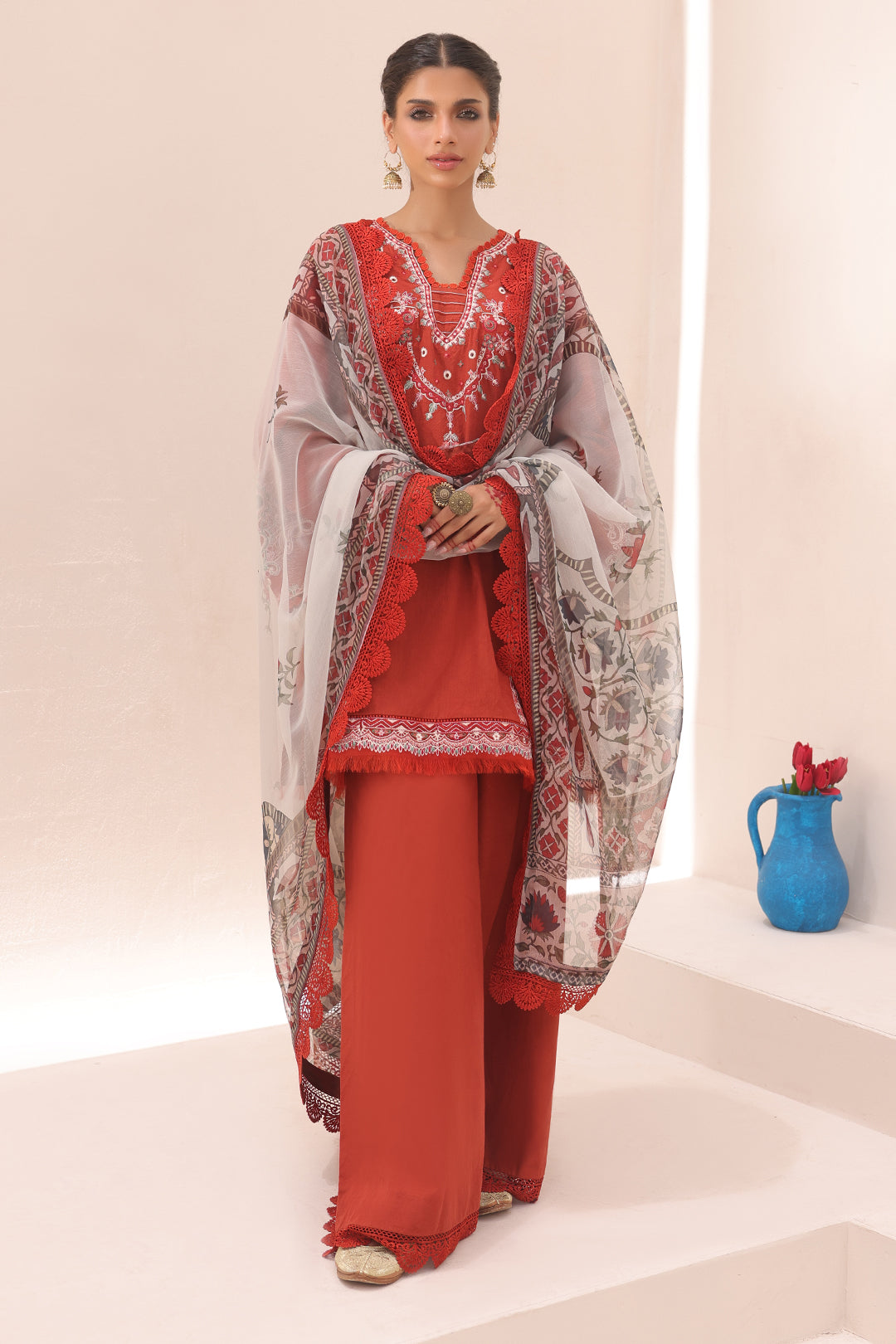 Zellbury | Unstitched 3 Piece Cambric | Embroidered Shirt Shalwar Dupatta - 1544