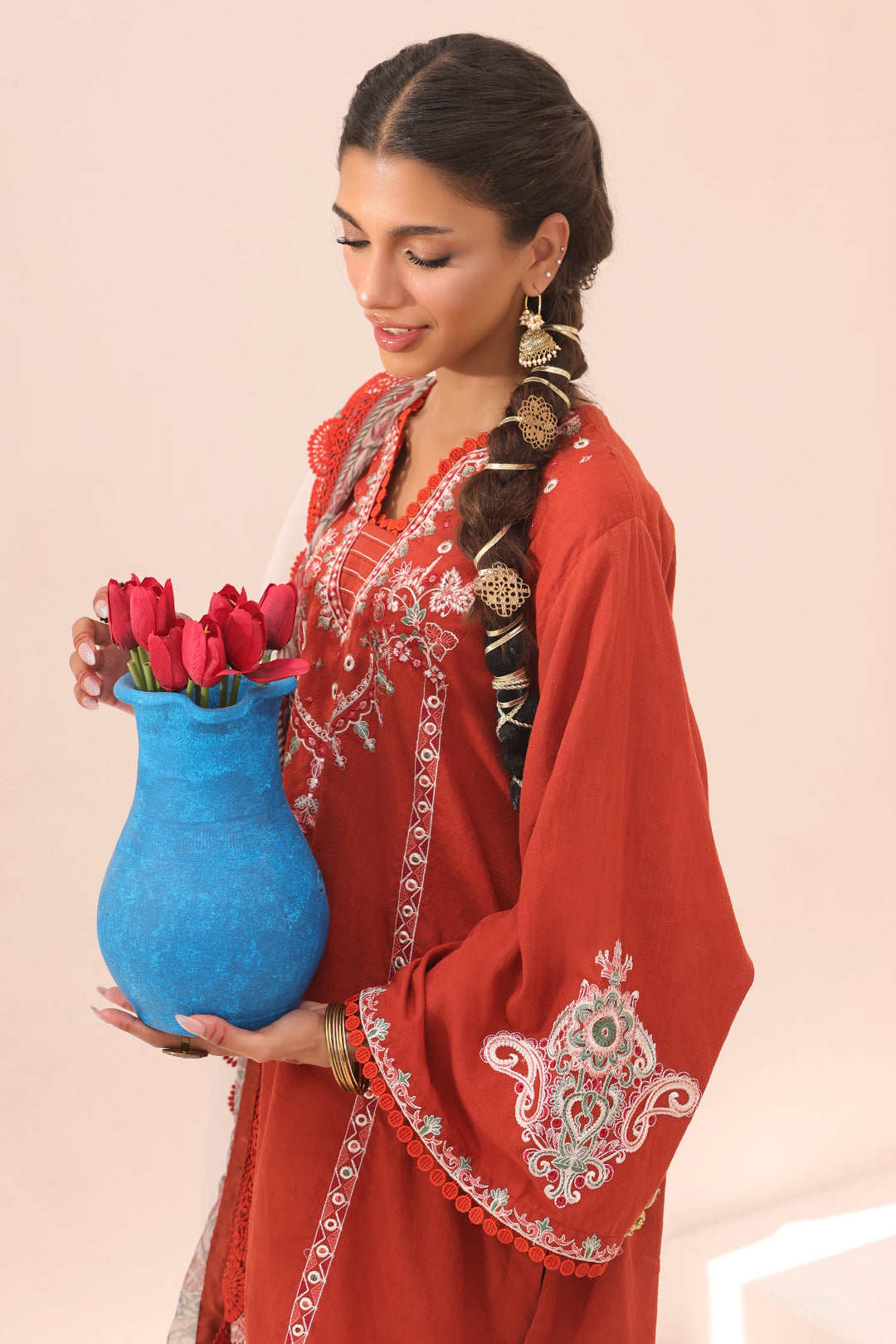 Zellbury | Unstitched 3 Piece Cambric | Embroidered Shirt Shalwar Dupatta - 1544 -  Zellbury Women Signature Unstitched - Original Designer Dress - House of Maryam