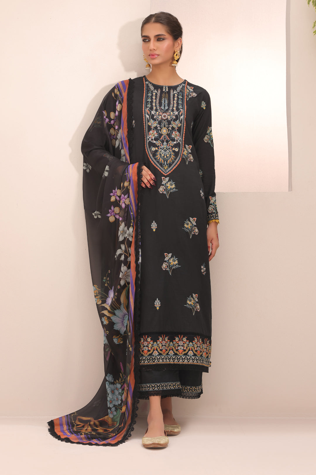 Zellbury | Unstitched 3 Piece Cambric | Embroidered Shirt Shalwar Dupatta - 1547 -  Zellbury Women Signature Unstitched - Original Designer Dress - House of Maryam
