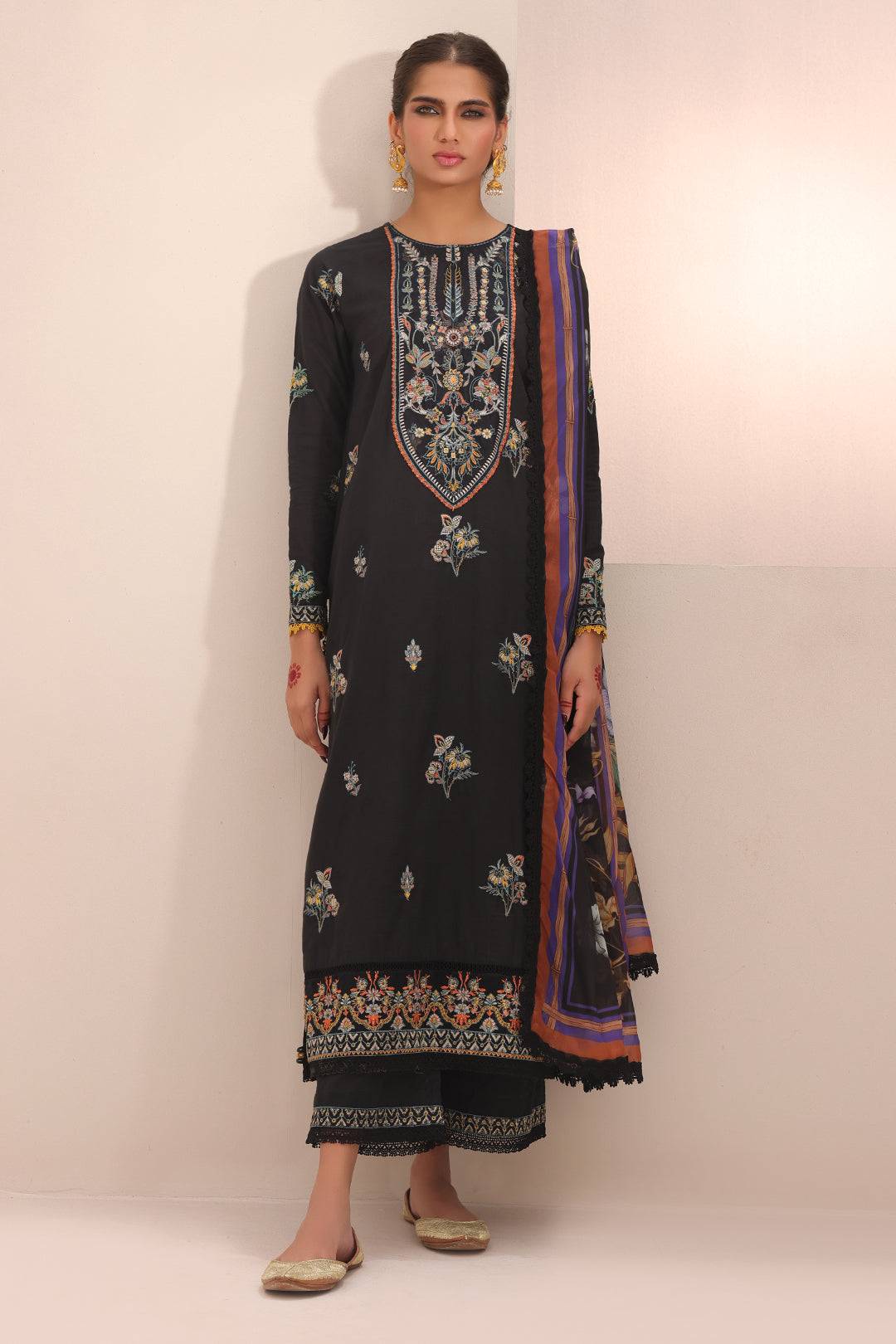 Zellbury | Unstitched 3 Piece Cambric | Embroidered Shirt Shalwar Dupatta - 1547 -  Zellbury Women Signature Unstitched - Original Designer Dress - House of Maryam