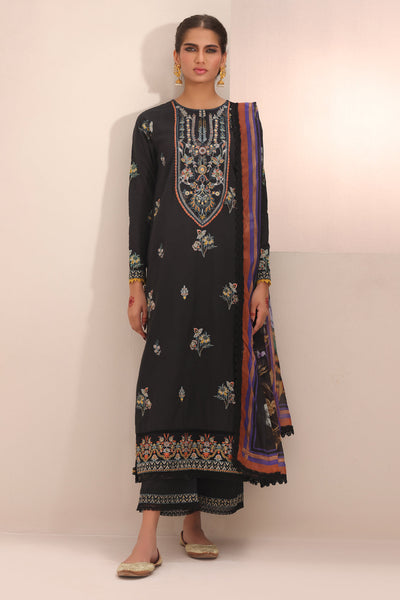 Zellbury | Unstitched 3 Piece Cambric | Embroidered Shirt Shalwar Dupatta - 1547 -  Zellbury Women Signature Unstitched - Original Designer Dress - House of Maryam