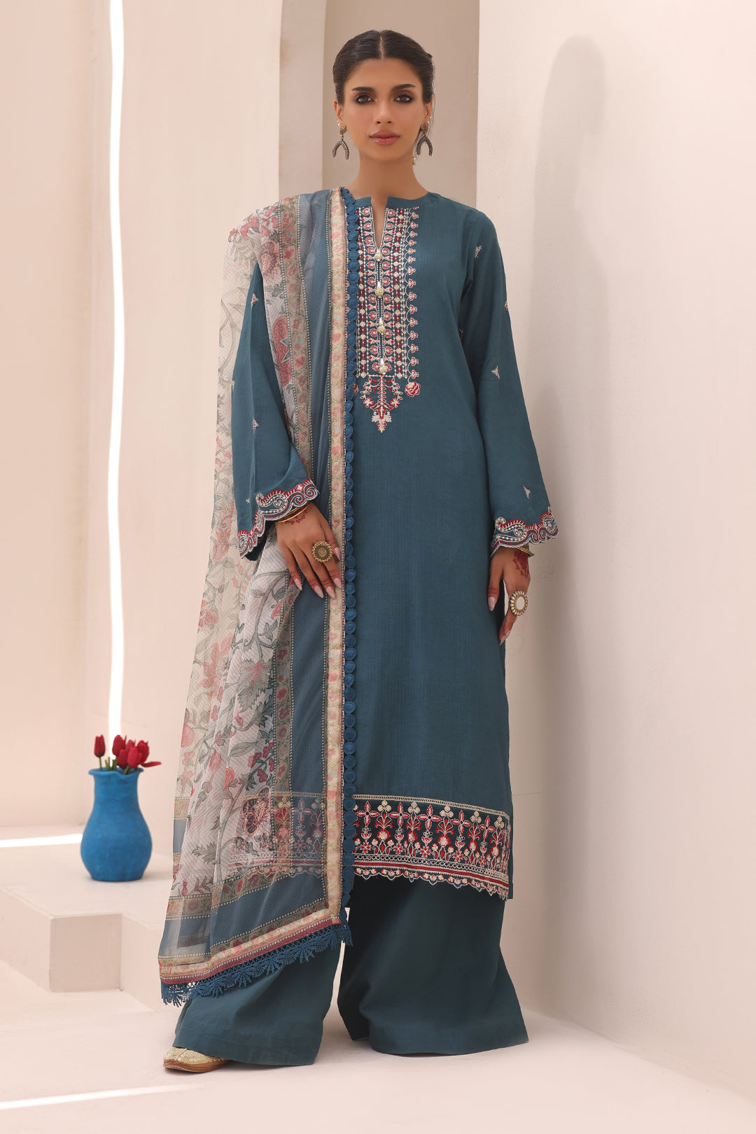 Zellbury | Unstitched 3 Piece Lawn | Embroidered Shirt Shalwar Dupatta - 1549 -  Zellbury Women Signature Unstitched - Original Designer Dress - House of Maryam