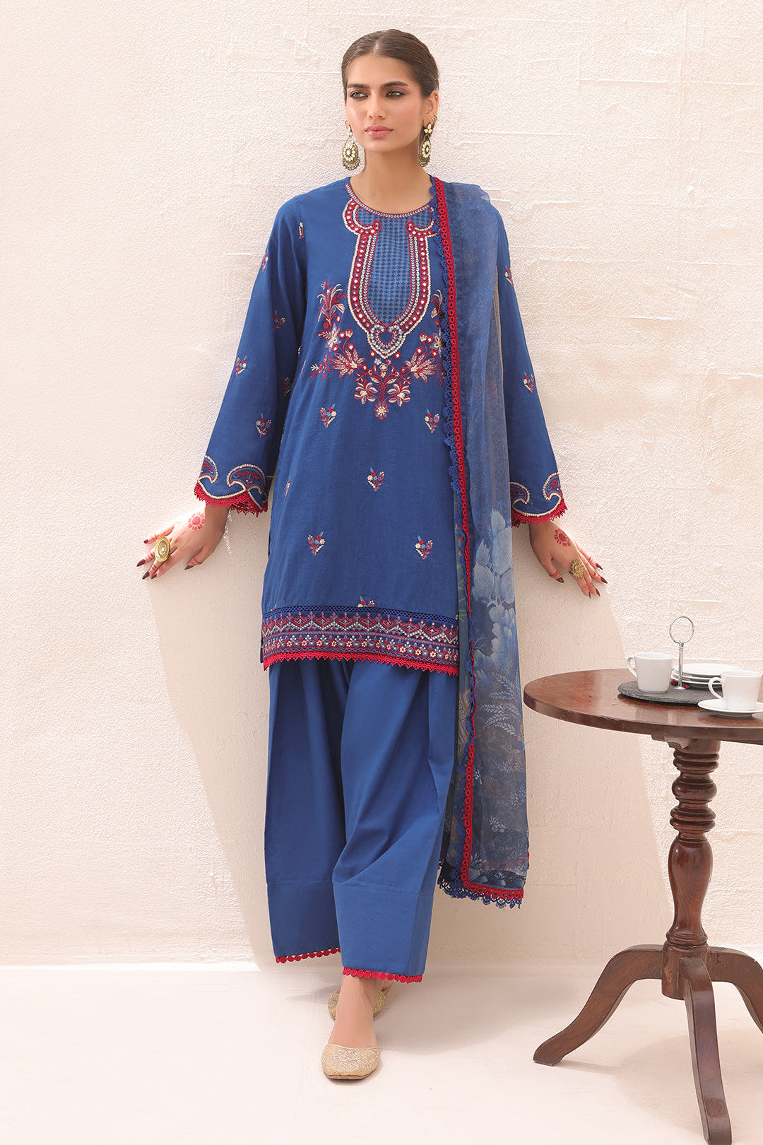 Zellbury | Unstitched 3 Piece Lawn | Embroidered Shirt Shalwar Dupatta - 1551 -  Zellbury Women Signature Unstitched - Original Designer Dress - House of Maryam
