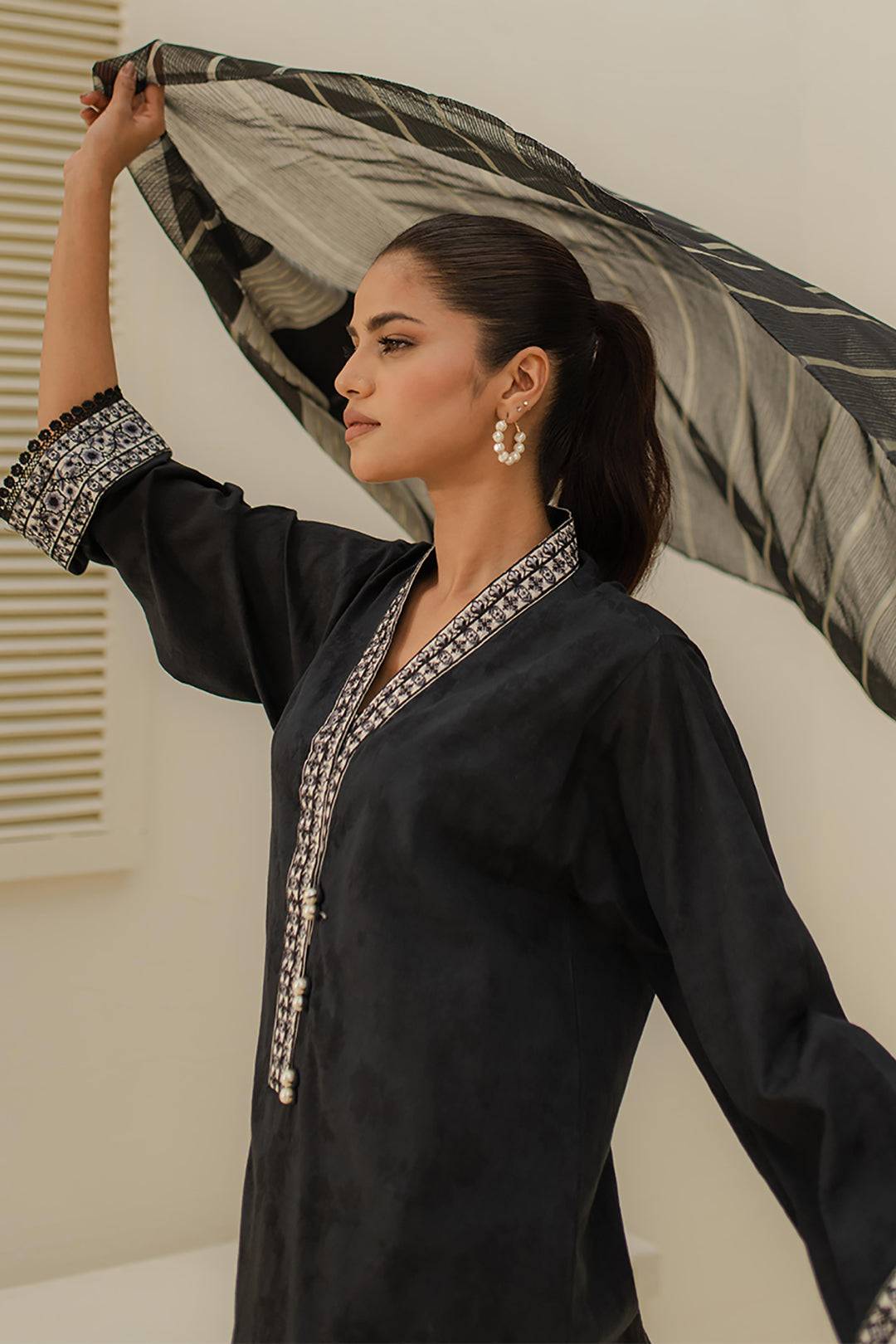 Zellbury | Unstitched 3 Piece Green | Embroidered Shirt Shalwar Dupatta - 1768 -  Zellbury Women Essential Unstitched - Original Designer Dress - House of Maryam