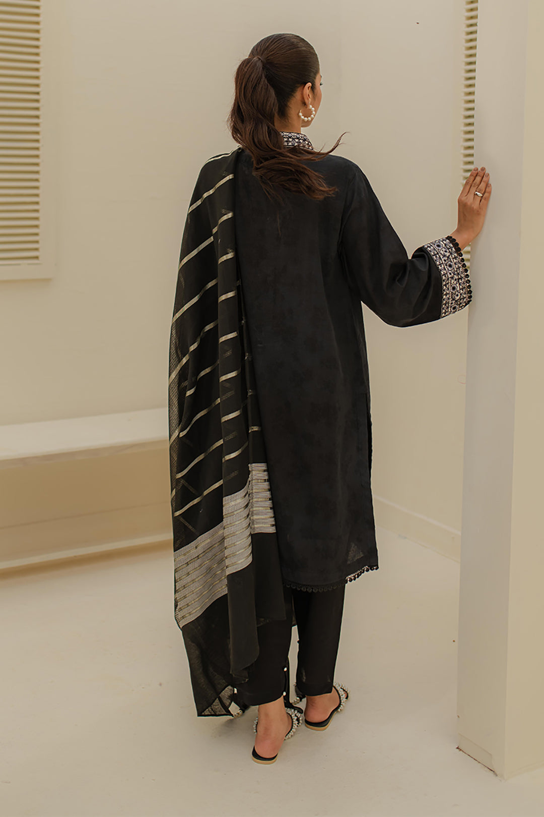 Zellbury | Unstitched 3 Piece Green | Embroidered Shirt Shalwar Dupatta - 1768 -  Zellbury Women Essential Unstitched - Original Designer Dress - House of Maryam
