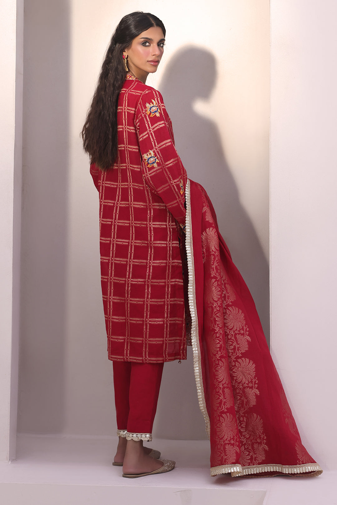 Zellbury | Unstitched 3 Piece Jacquard | Embroidered Shirt Shalwar Dupatta - 1803 -  Zellbury Women Signature Unstitched - Original Designer Dress - House of Maryam